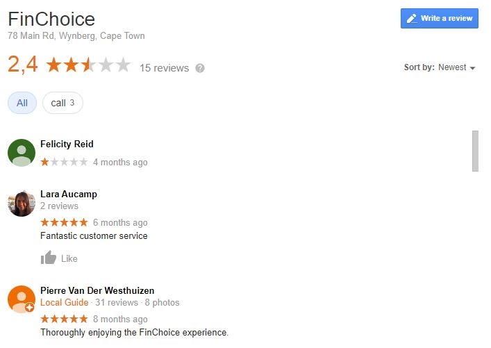 FinChoice Customer Reviews