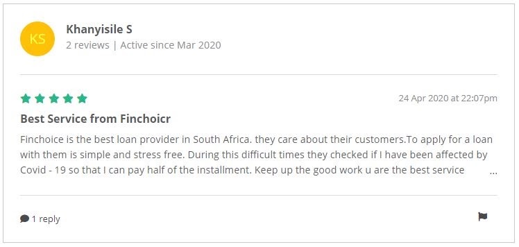 Finchoice positive review